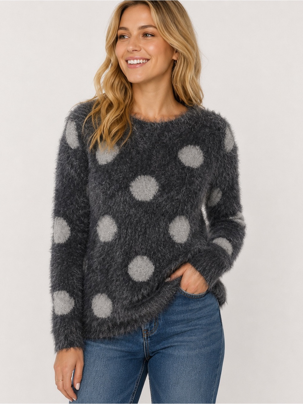 Joseph A. Polka Dot Sweater